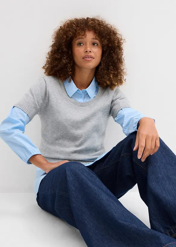 Pull manches courtes, bonprix