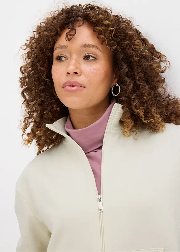 Sweat zippé 100% coton, bonprix