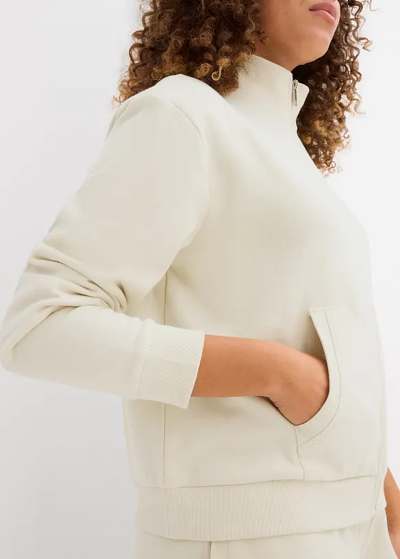 Sweat zippé 100% coton, bonprix