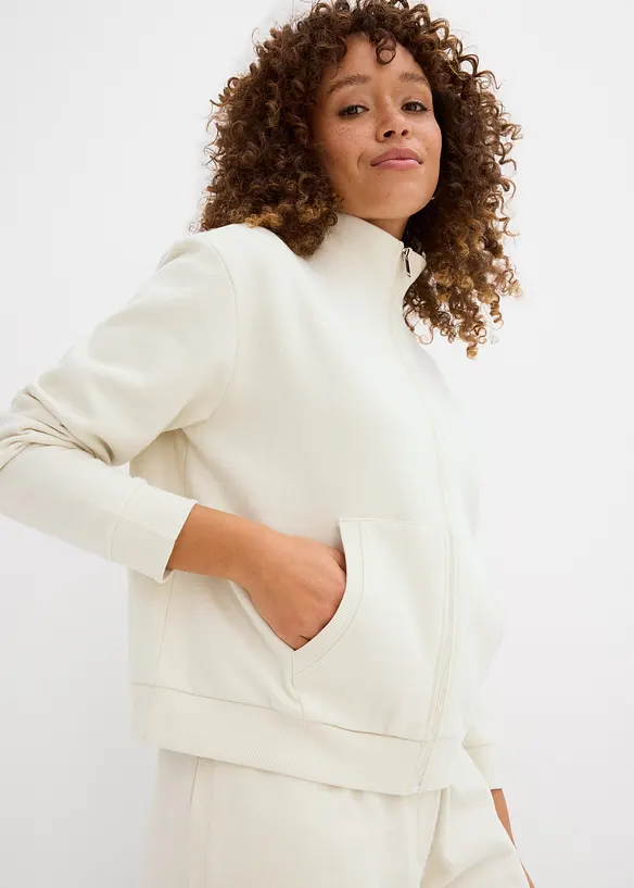Sweat zippé 100% coton, bonprix