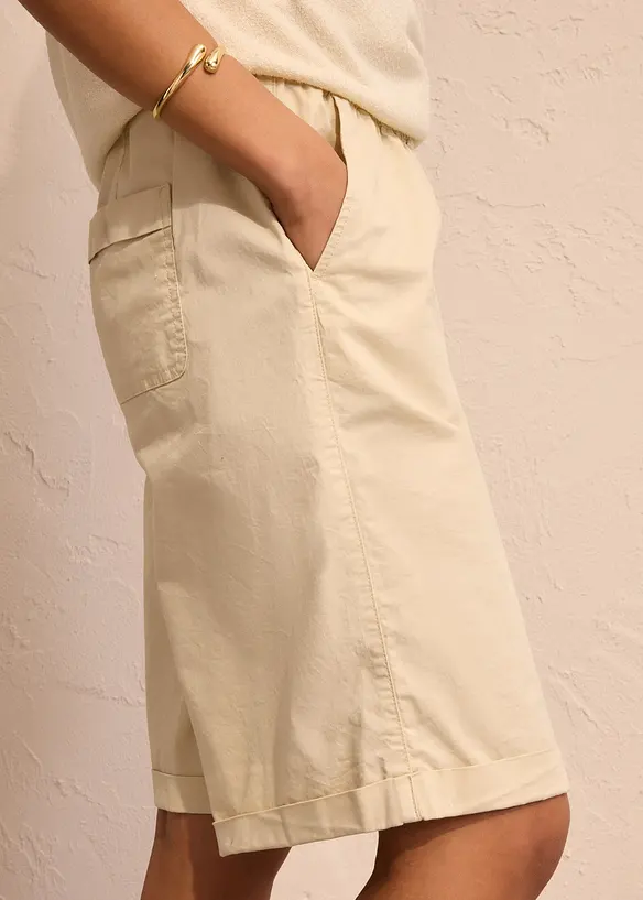 Bermuda effet paper touch en coton extensible, bonprix