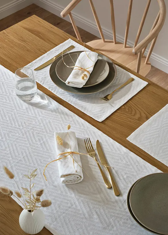 Lot de 2 sets de table en coton premium, bonprix