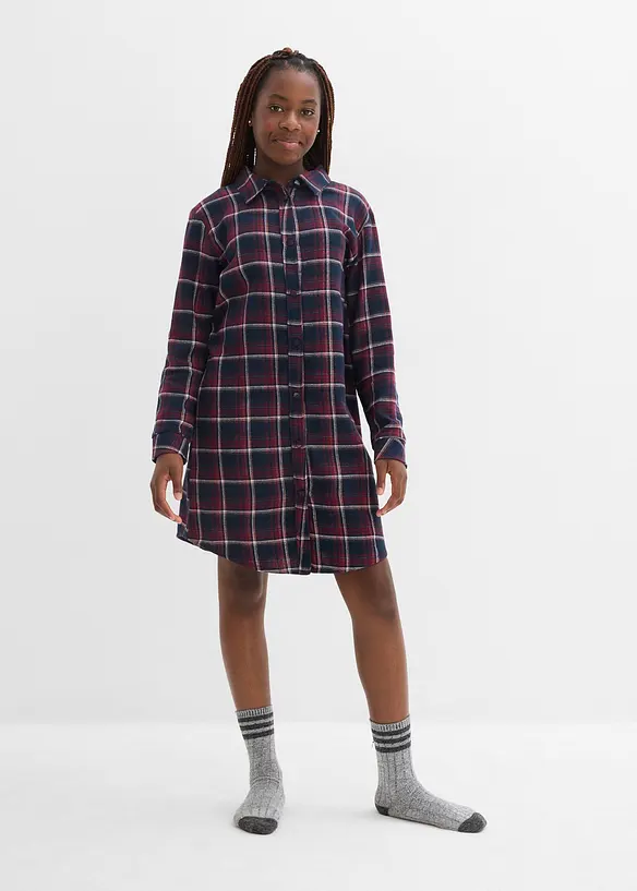 Chemise de nuit boutonnée en flanelle douce, bonprix