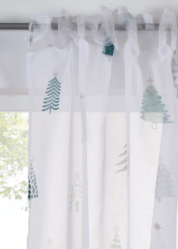 Voilage à imprimé sapins (1 pce), bonprix