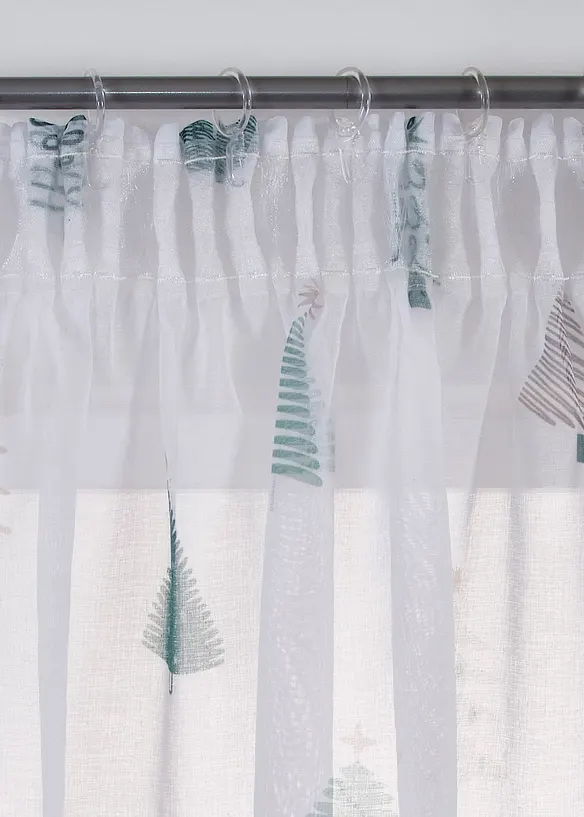 Voilage à imprimé sapins (1 pce), bonprix