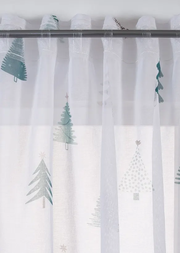Voilage à imprimé sapins (1 pce), bonprix