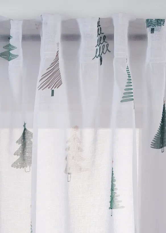 Voilage à imprimé sapins (1 pce), bonprix