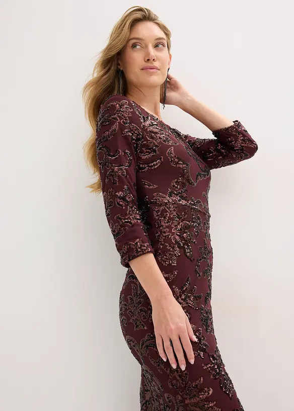 Robe à sequins avec découpe dos, bonprix