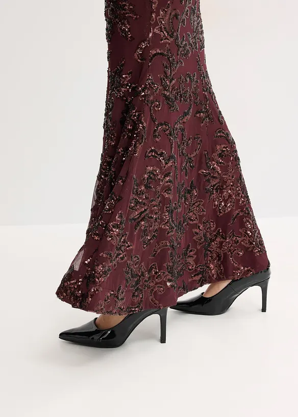 Robe à sequins avec découpe dos, bonprix