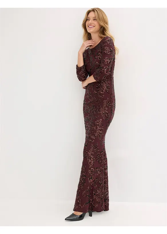 Robe à sequins avec découpe dos, bonprix