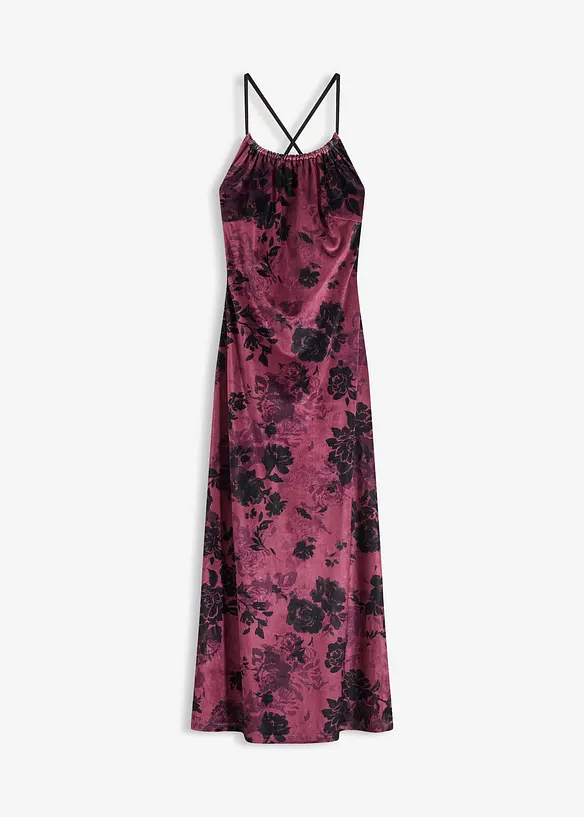 Robe longue en velours brillant, bonprix