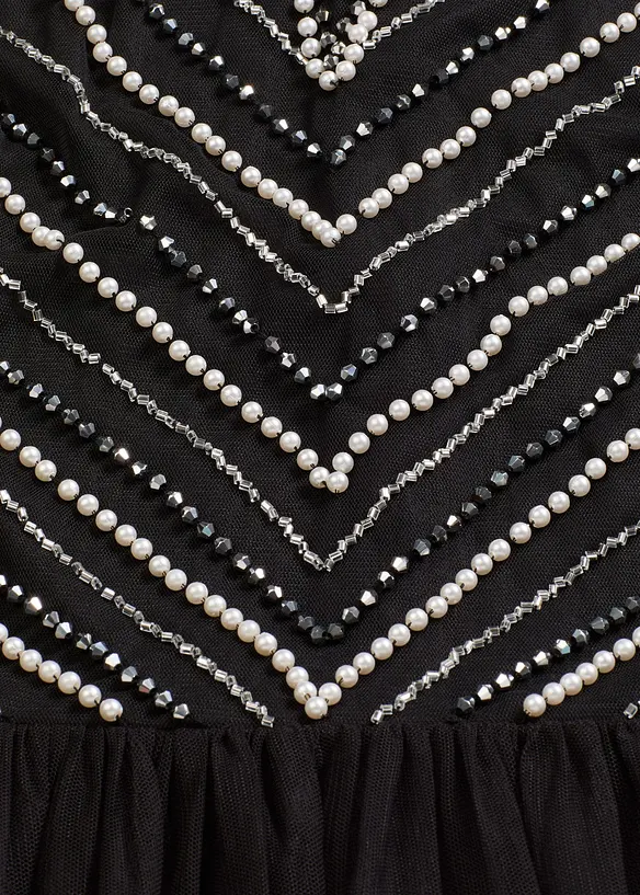 Robe longue avec haut brodé de perles, bonprix