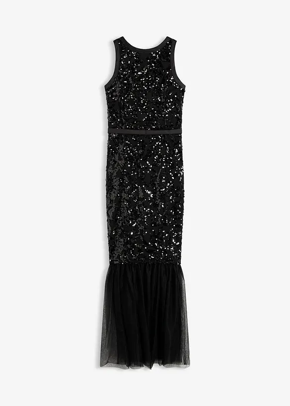Robe à sequins et base volantée, bonprix