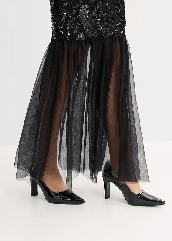 Robe à sequins et base volantée, bonprix