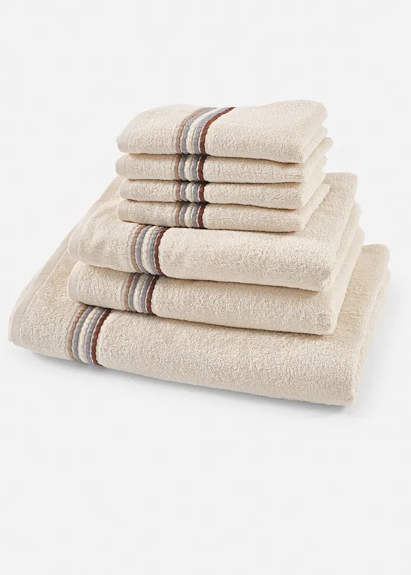 Serviette de toilette avec détails rayés, bonprix