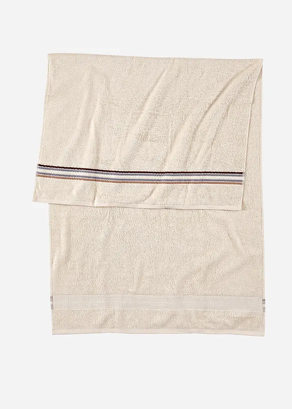 Serviette de toilette avec détails rayés, bonprix