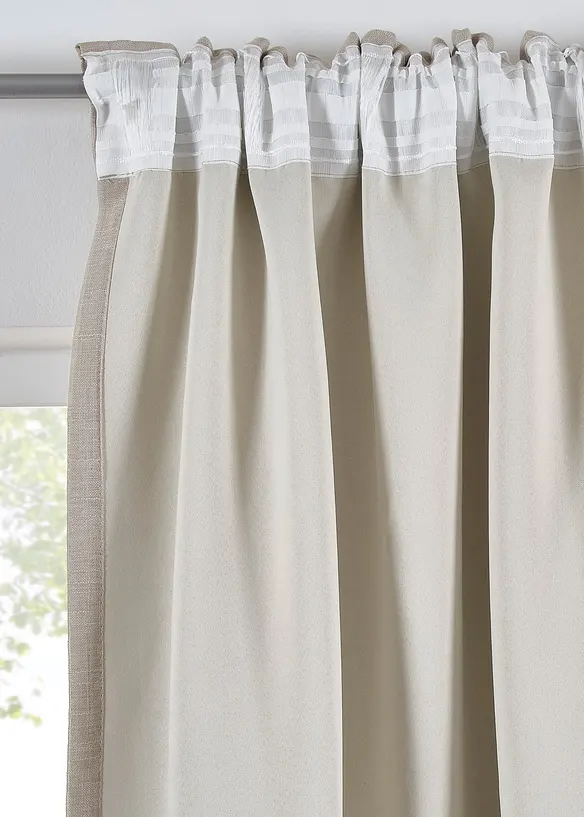 Rideau occultant double couche, devant texturé (1 pce), bonprix