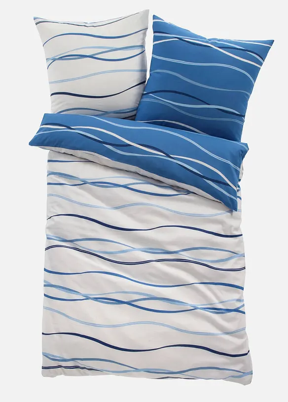 Parure de lit r&eacute;versible motif vague, bonprix