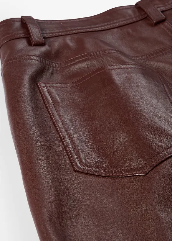 Pantalon en cuir d’agneau nappa, bonprix