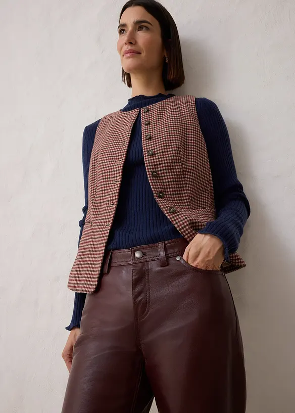 Pantalon en cuir d’agneau nappa, bonprix