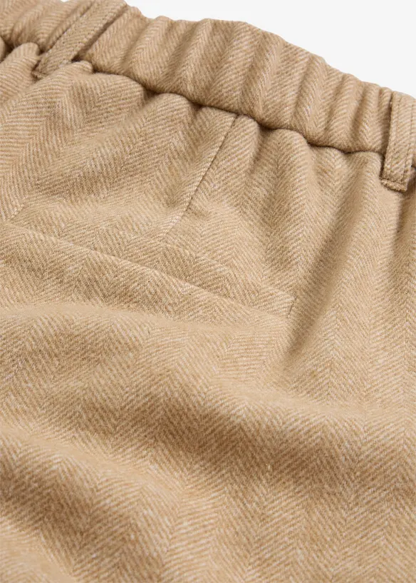 Pantalon à motif chevrons, laine majoritaire, bonprix