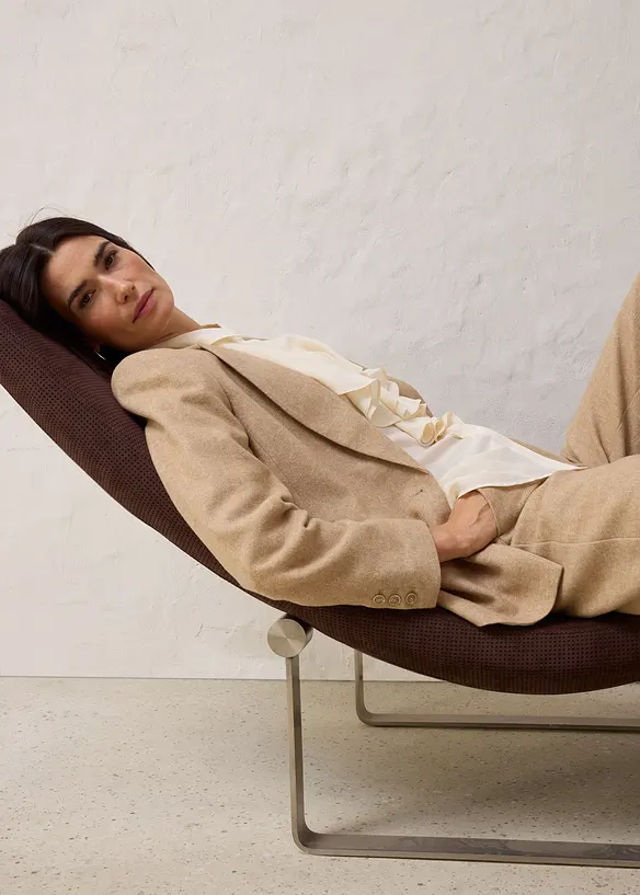 Blazer à motif chevrons, laine majoritaire, bonprix