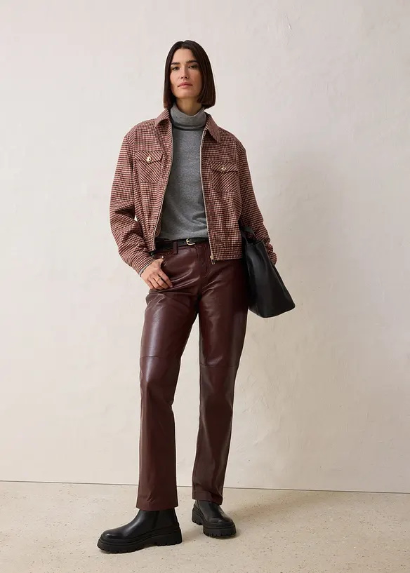 T-shirt col roulé en laine mélangée, bonprix