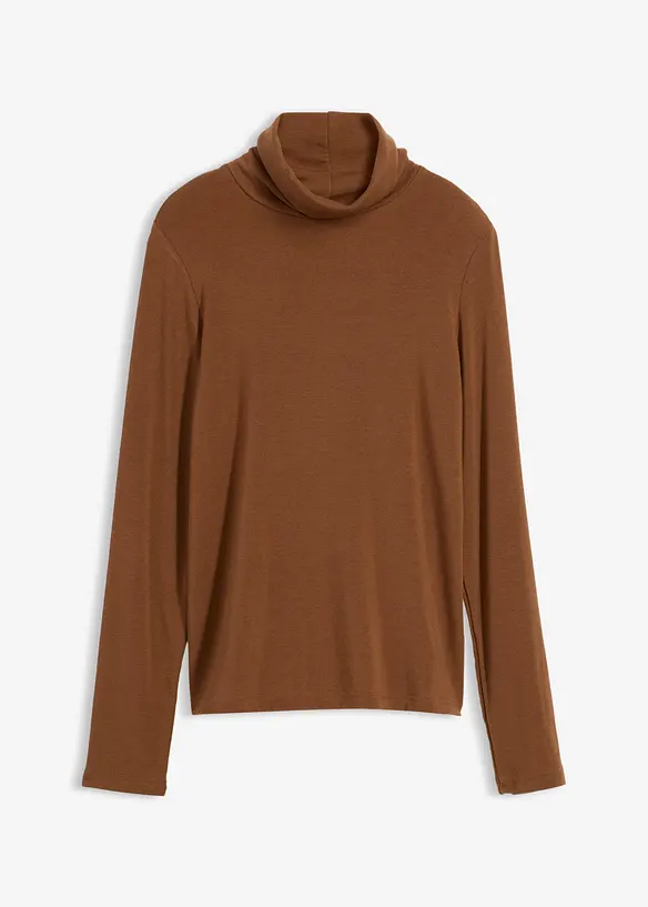 T-shirt col roulé en laine mélangée, bonprix