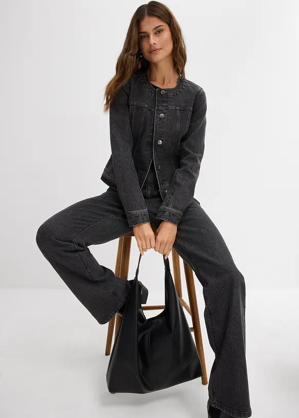 Veste en jean à strass, bonprix