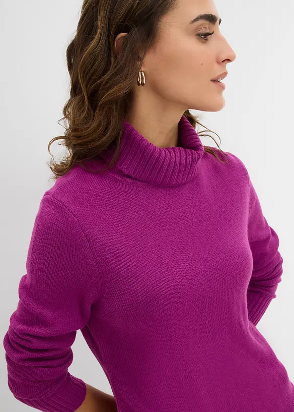 Pull col roulé basique, bonprix