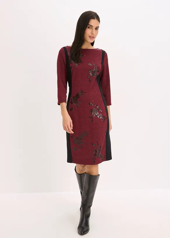 Robe fourreau avec sequins brodés, bonprix