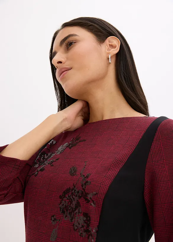 Robe fourreau avec sequins brodés, bonprix