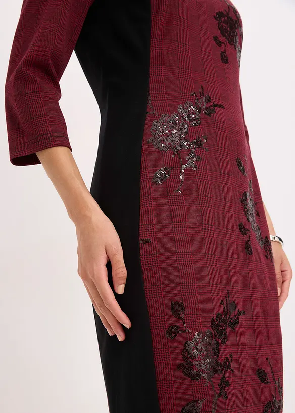 Robe fourreau avec sequins brodés, bonprix