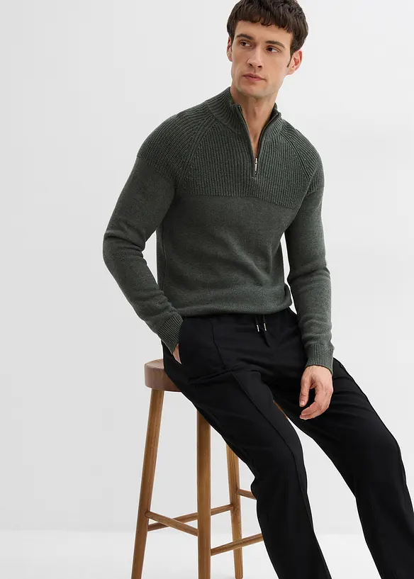 Pantalon jogger aspect laine, regular, bonprix