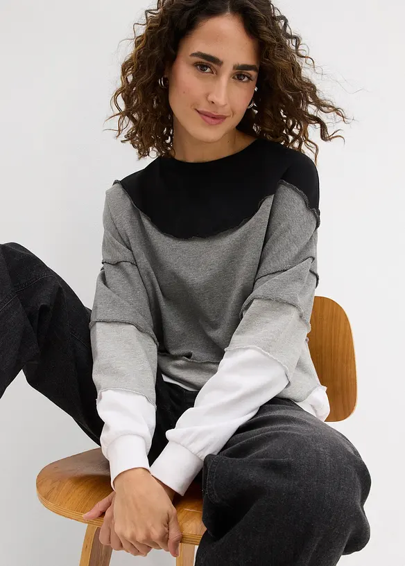 Sweat en doux coton mélangé, bonprix