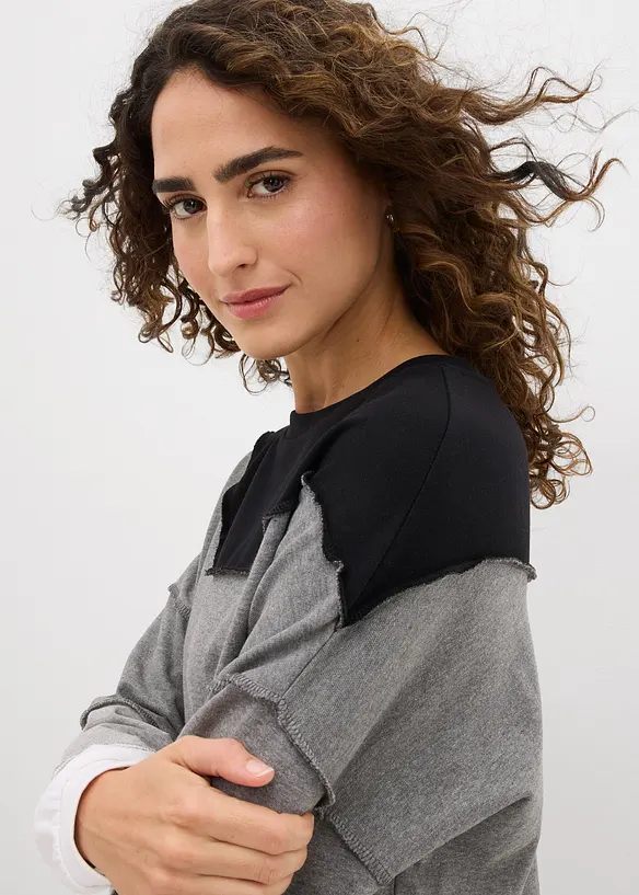 Sweat en doux coton mélangé, bonprix