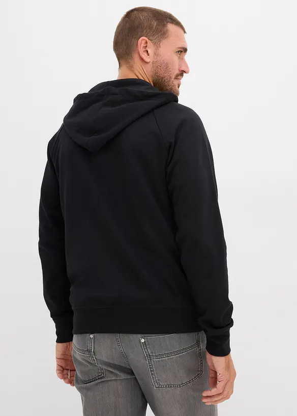 Sweat zipp&eacute; &agrave; capuche et d&eacute;tails contrast&eacute;s, bonprix