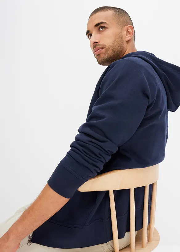 Sweat zippé à capuche et détails contrastés, bonprix