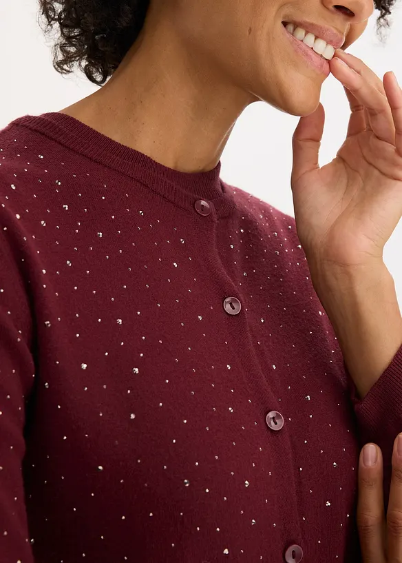 Gilet en maille avec strass, bonprix