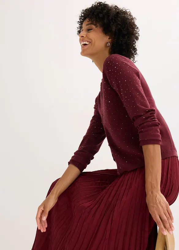 Gilet en maille avec strass, bonprix