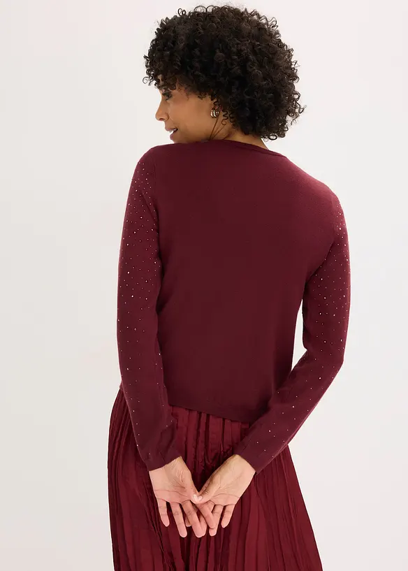 Gilet en maille avec strass, bonprix