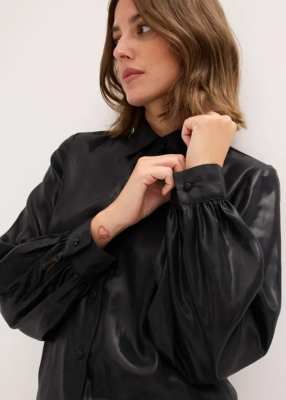 Chemisier en satin brillant, bonprix