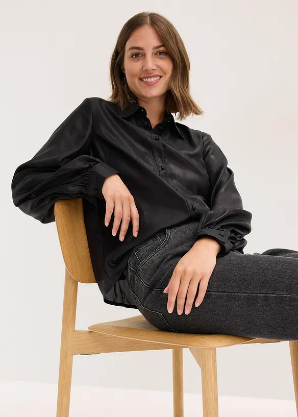 Chemisier en satin brillant, bonprix