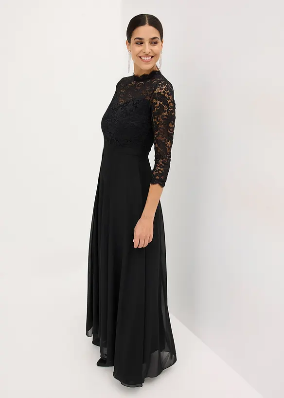 Robe longue avec dentelle, bonprix