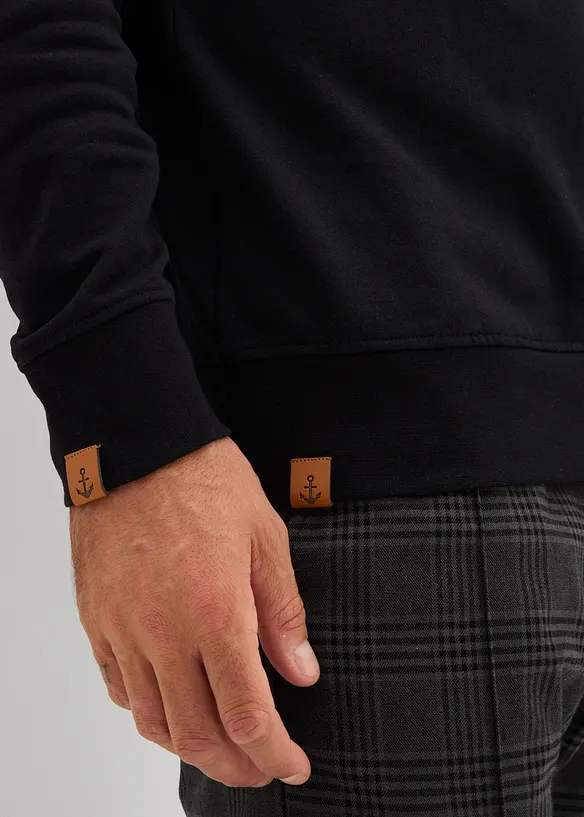 Sweat col châle 100% coton, bonprix