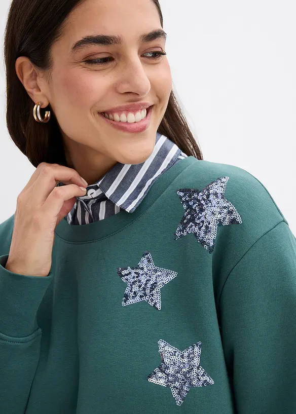 Sweat-shirt en coton mélangé, bonprix