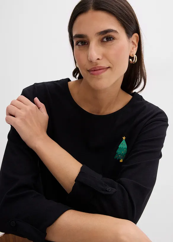 T-shirt manches longues 100% coton, bonprix