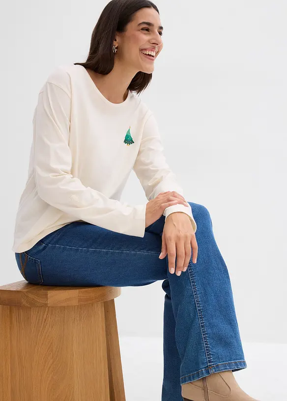 T-shirt manches longues 100% coton, bonprix