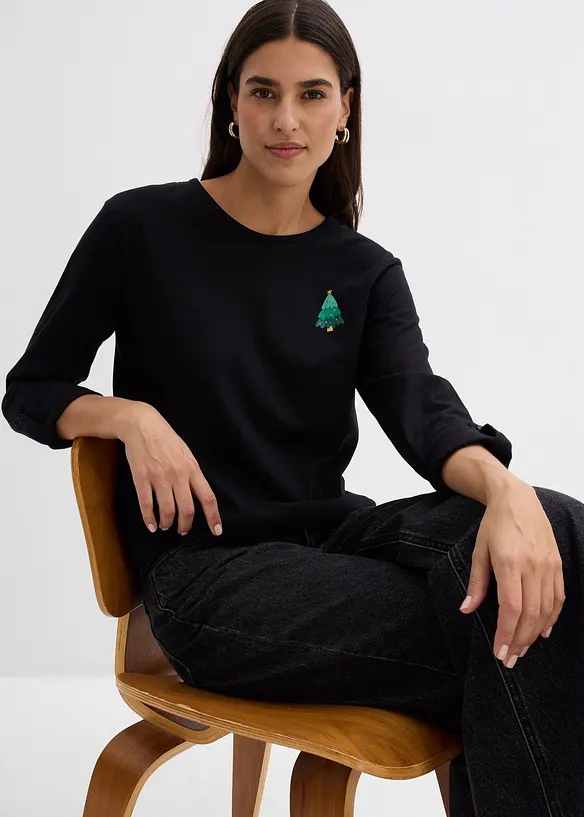 T-shirt manches longues 100% coton, bonprix