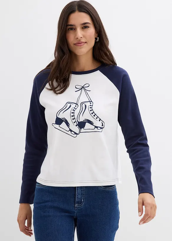 T-shirt 100% coton à manches raglan, bonprix